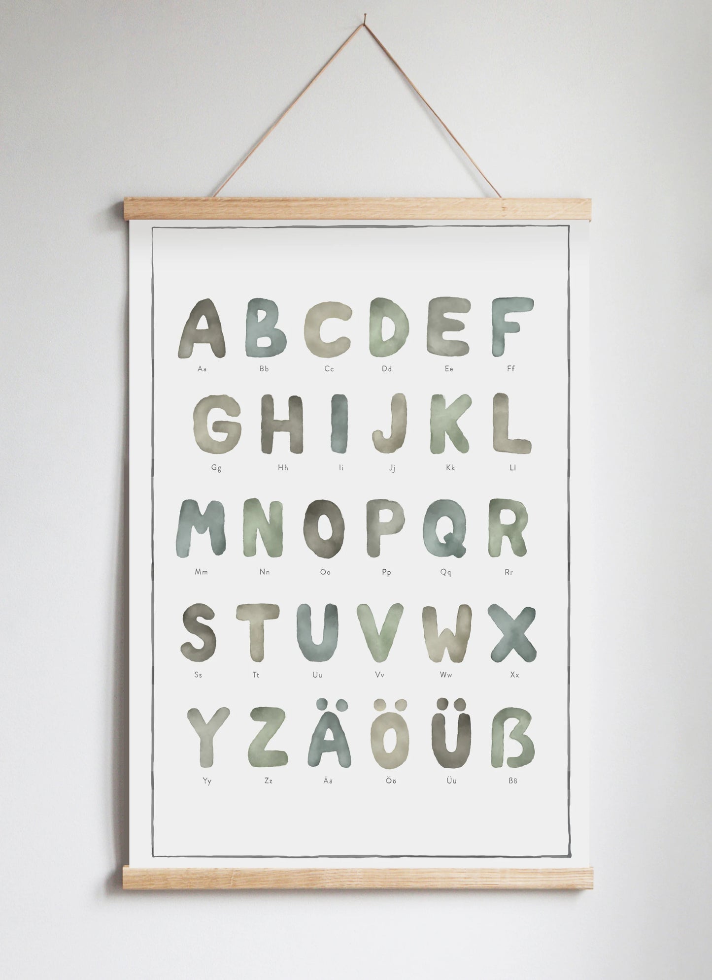 Poster Hanger in Solid Oak Watercolour