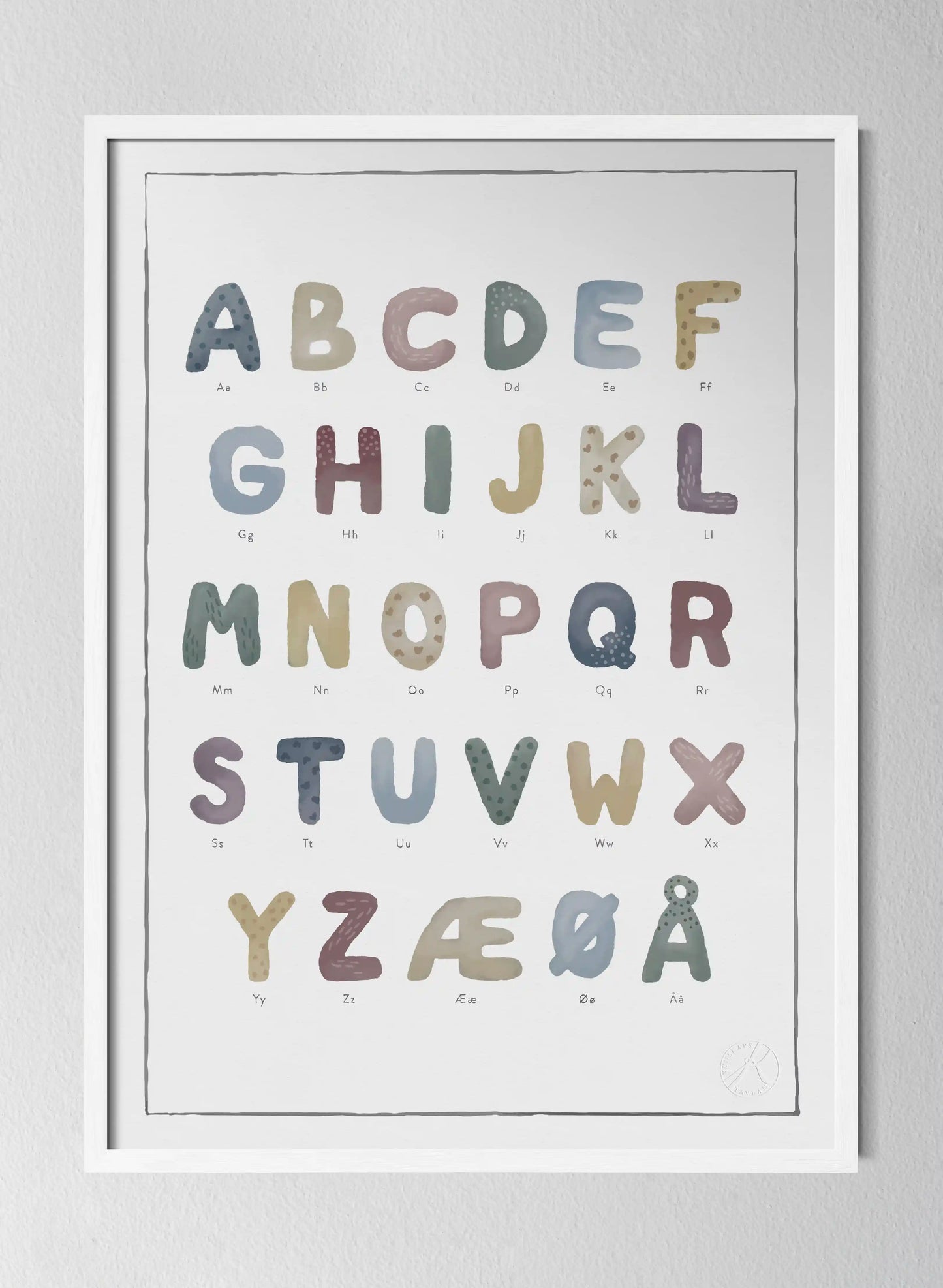 Classic White Pinewood Frame Mønstret