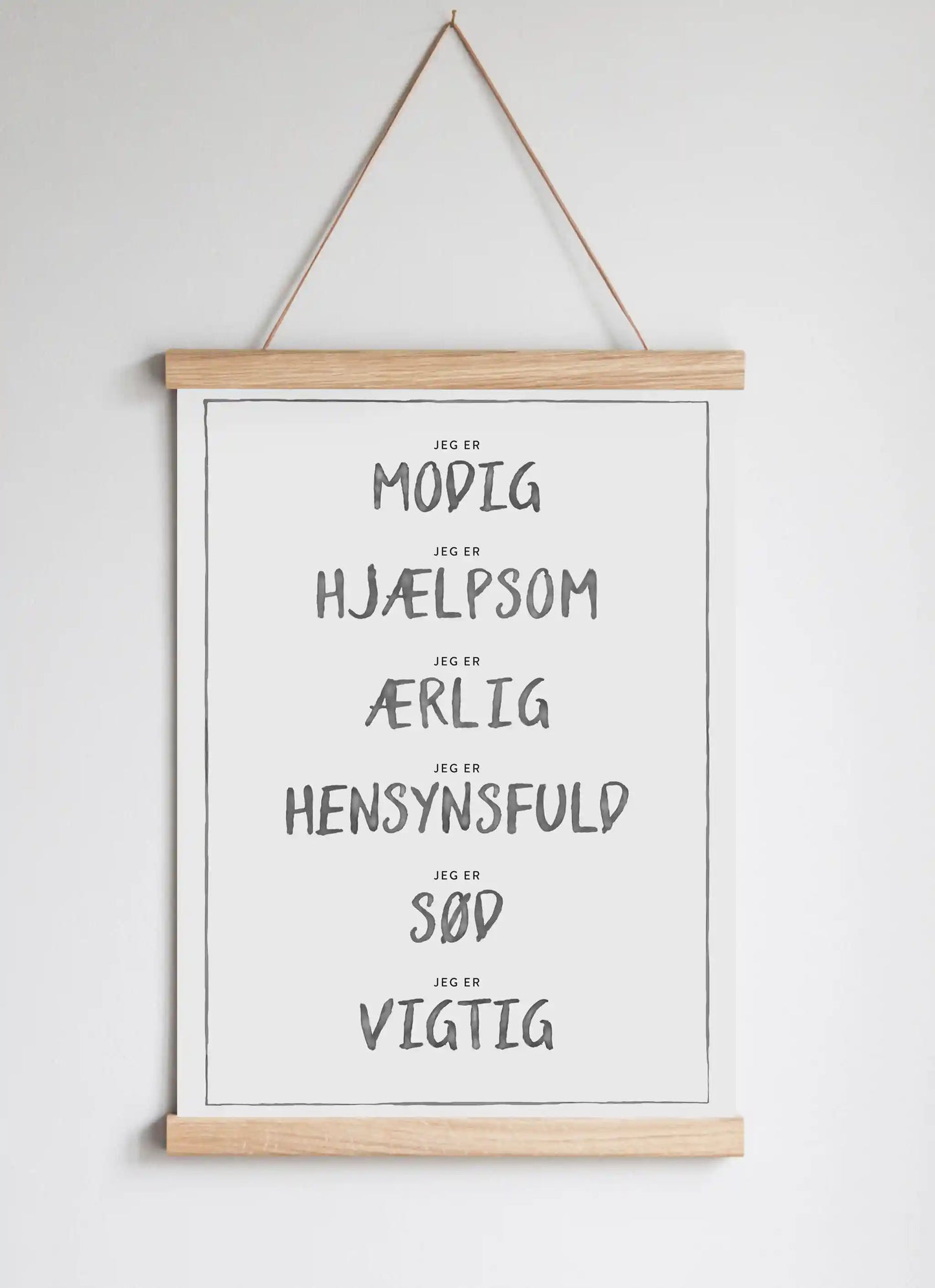 Poster Hanger in Solid Oak Dark Grey