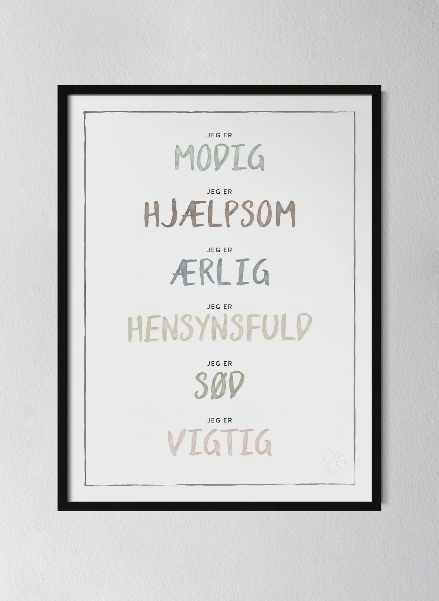 Classic Black Pinewood Frame Dusty Pastel