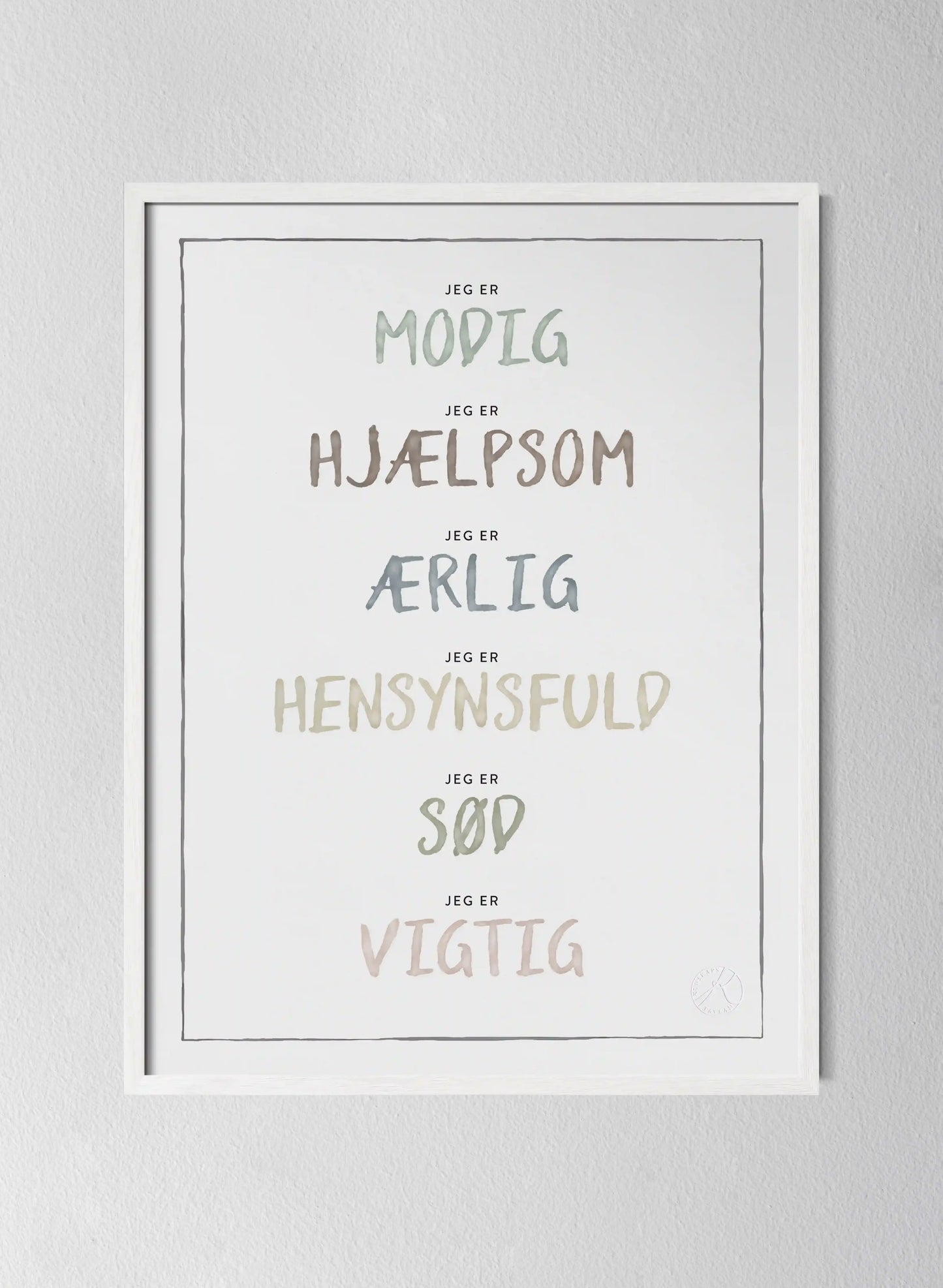 Classic White Pinewood Frame Dusty Pastel