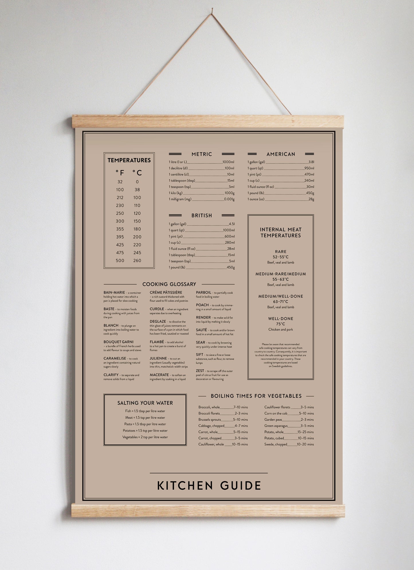 Poster Hanger in Solid Oak Matte Blush