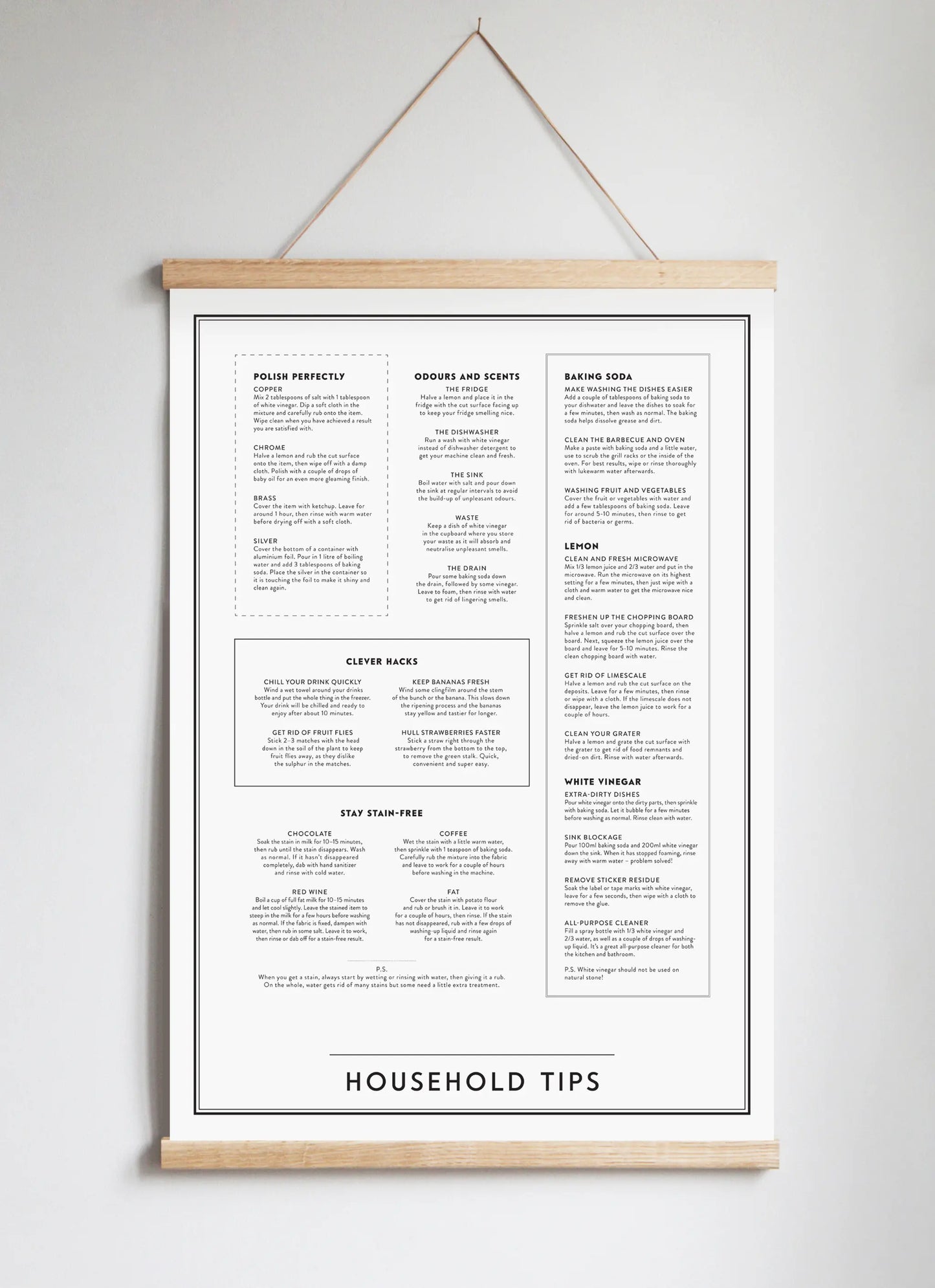 Poster Hanger in Solid Oak White