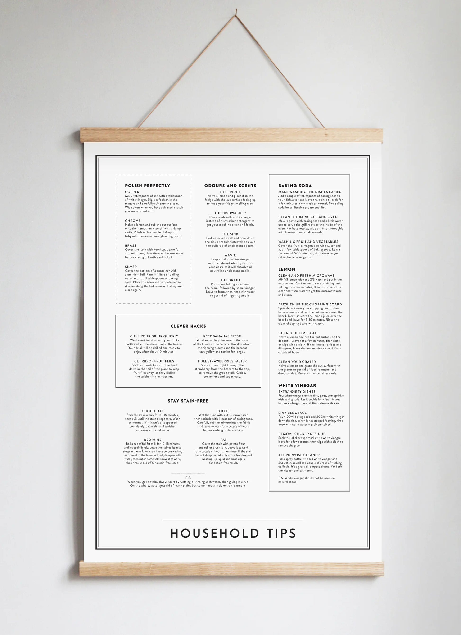 Poster Hanger in Solid Oak White