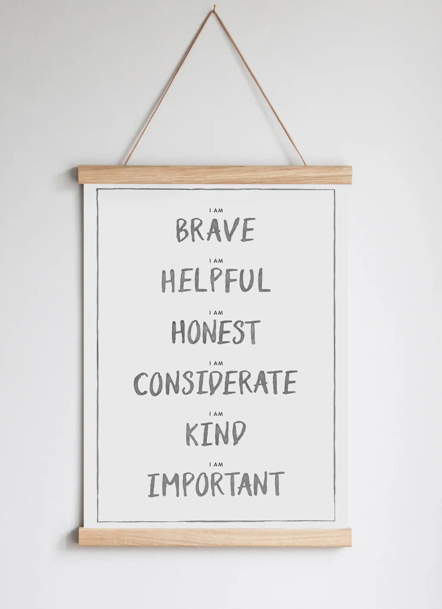 Poster Hanger in Solid Oak Dark Grey