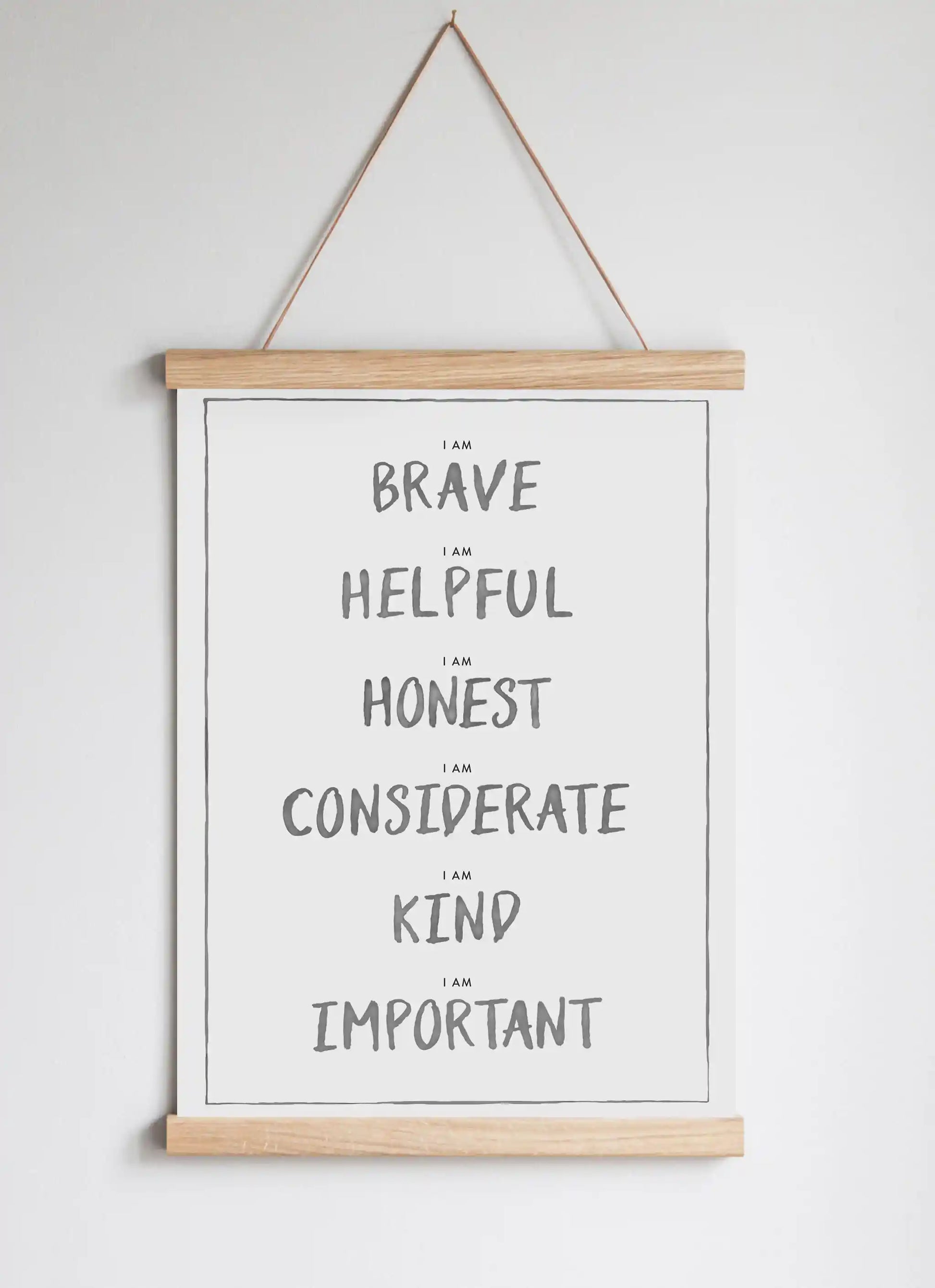 Poster Hanger in Solid Oak Dark Grey