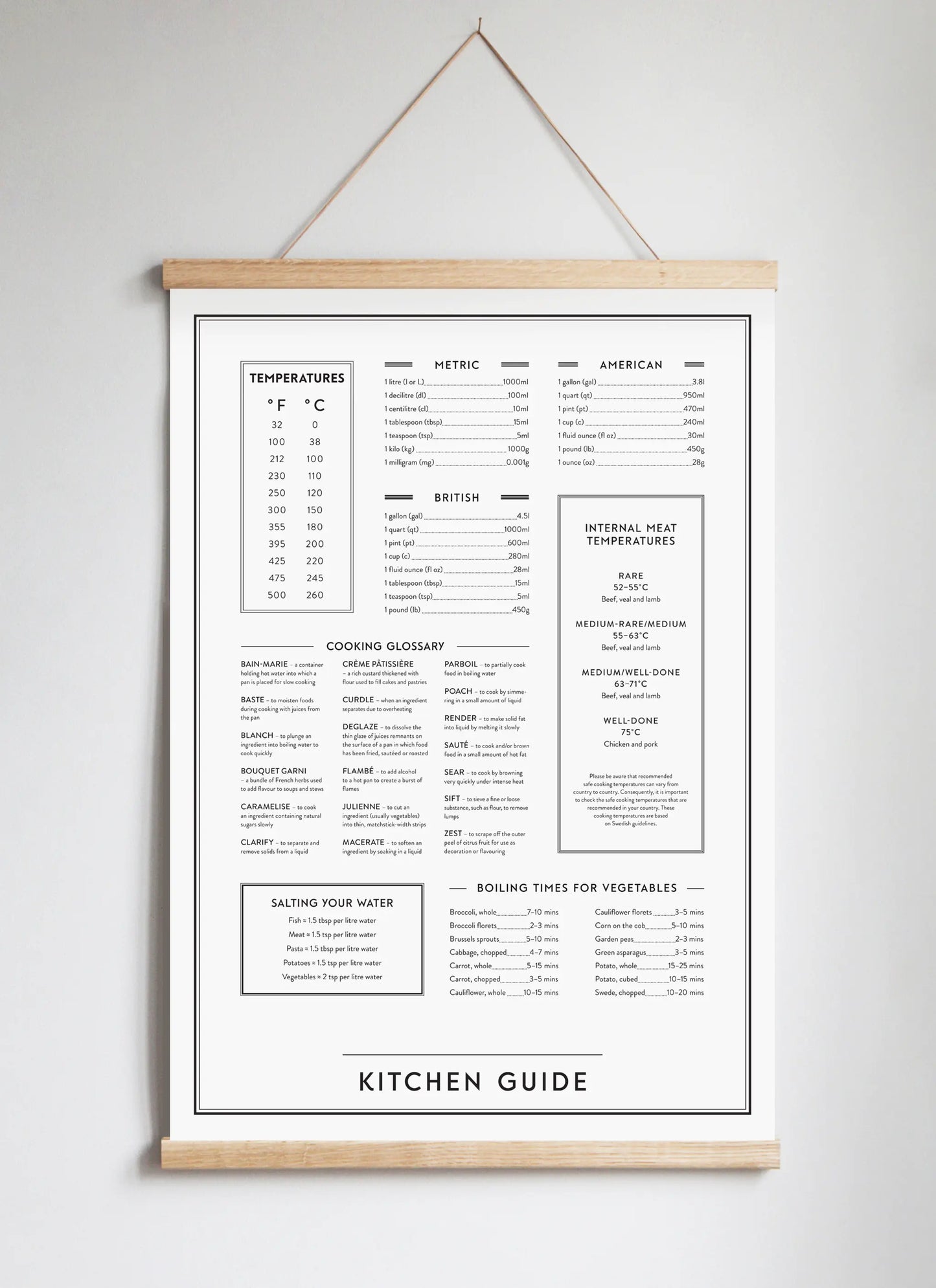 Poster Hanger in Solid Oak White
