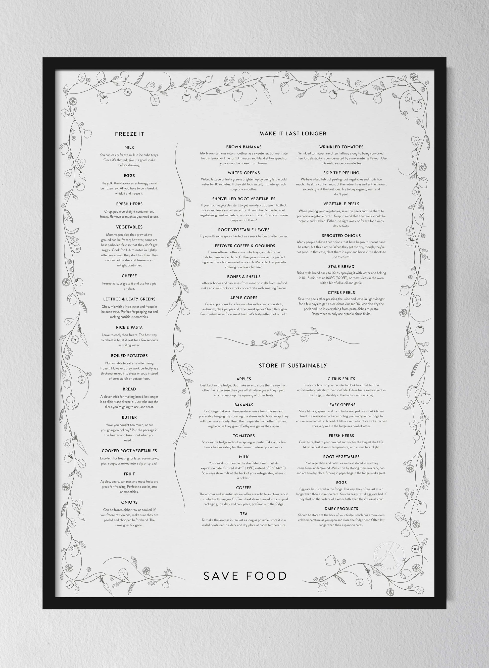 Classic Black Pinewood Frame Black & White