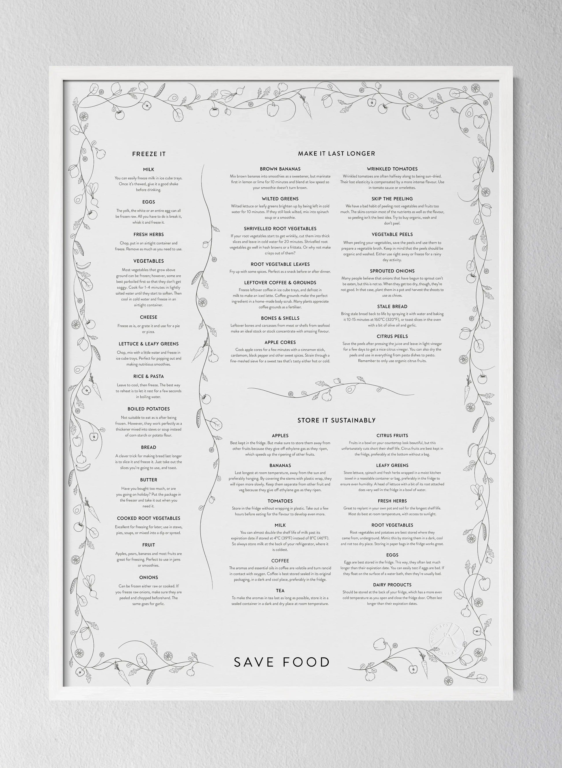 Classic White Pinewood Frame Black & White