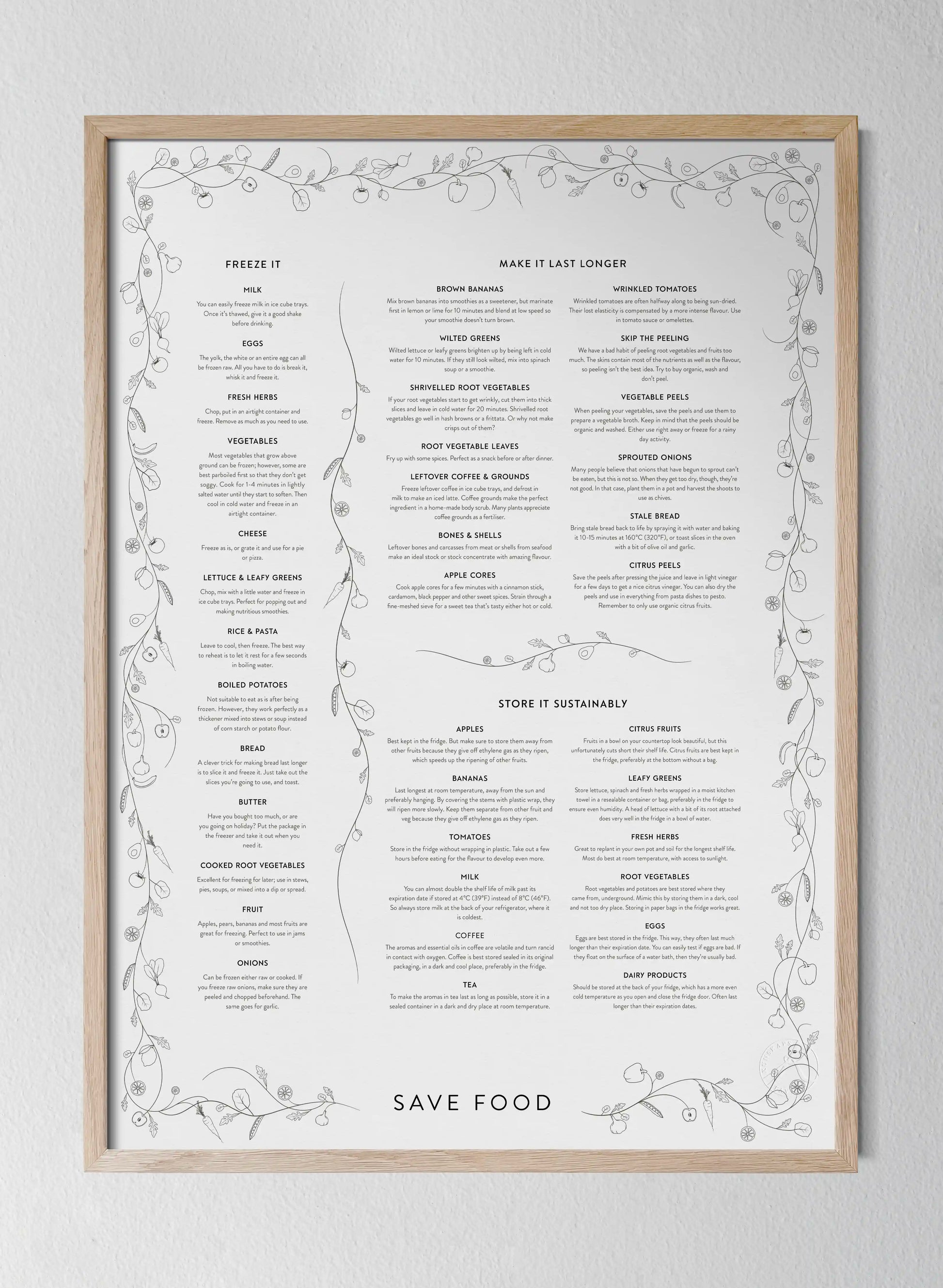 Classic Oak Frame Black & White