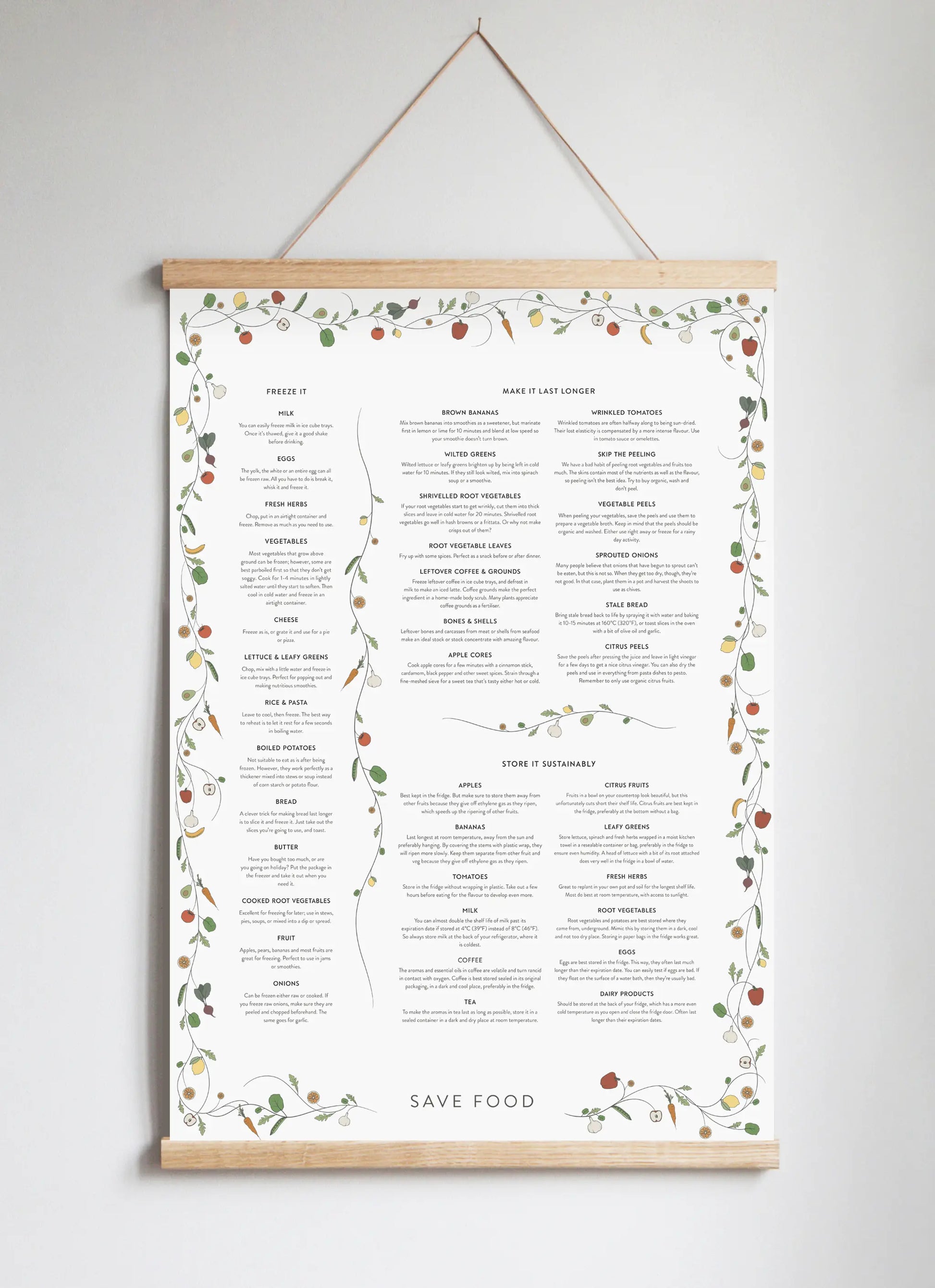 Poster Hanger in Solid Oak Multicolour