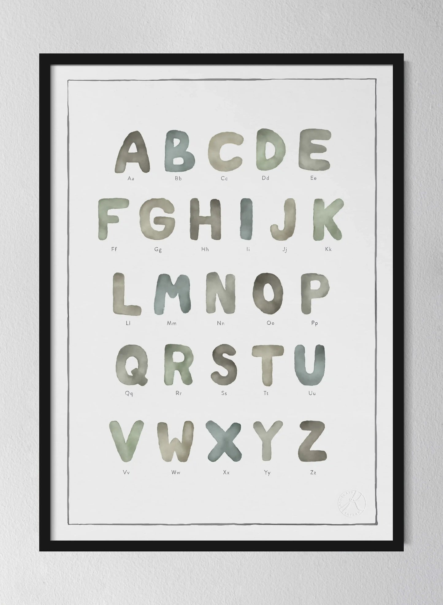 Classic Black Pinewood Frame Watercolour