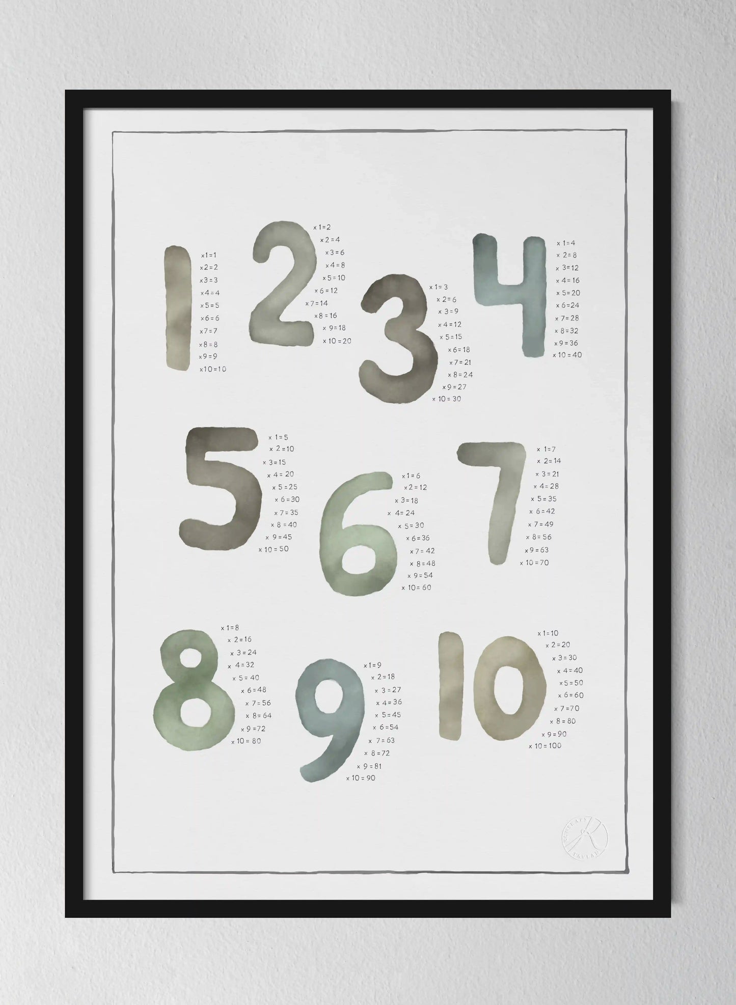 Classic Black Pinewood Frame Watercolour
