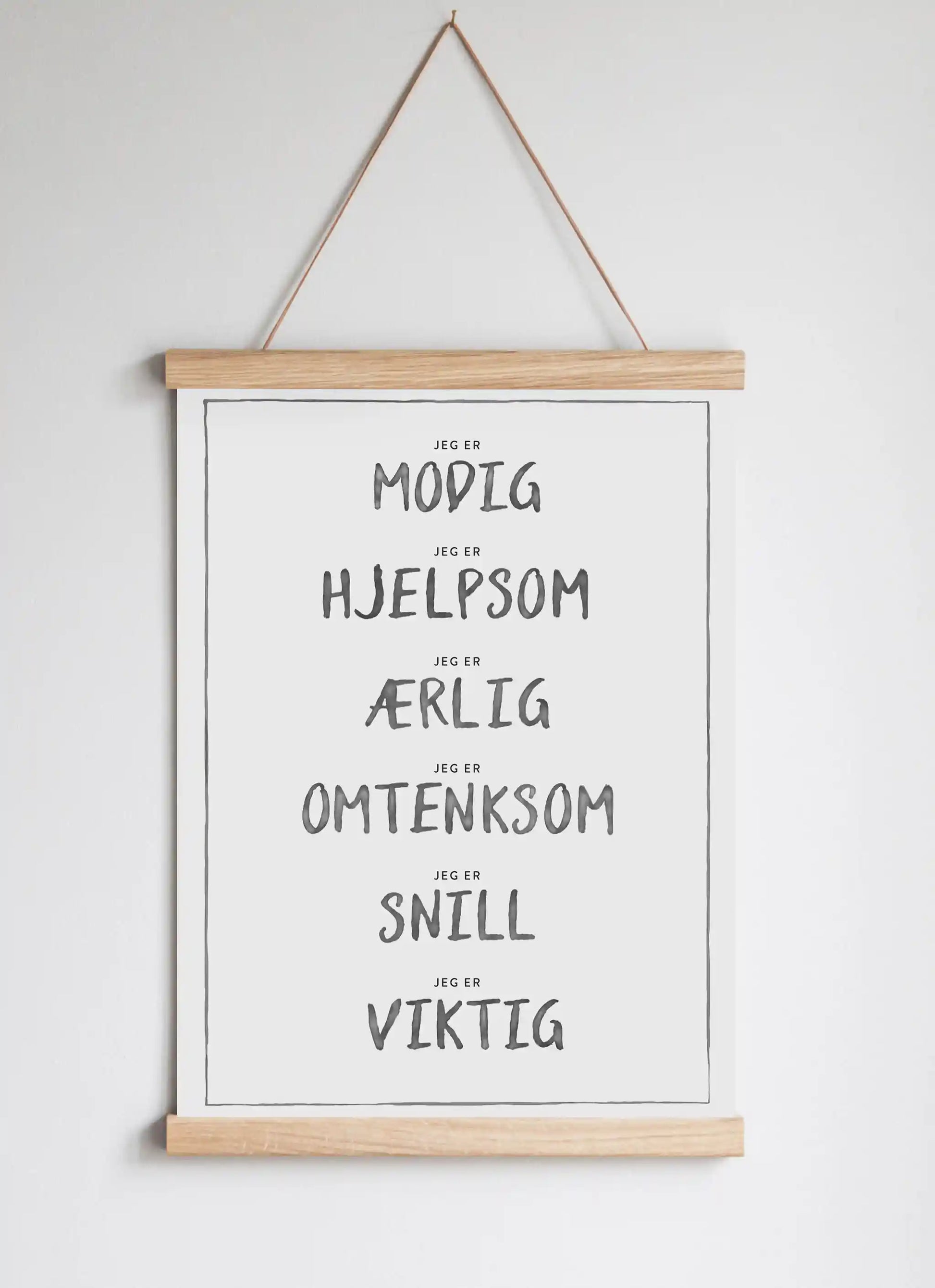 Poster Hanger in Solid Oak Dark Grey