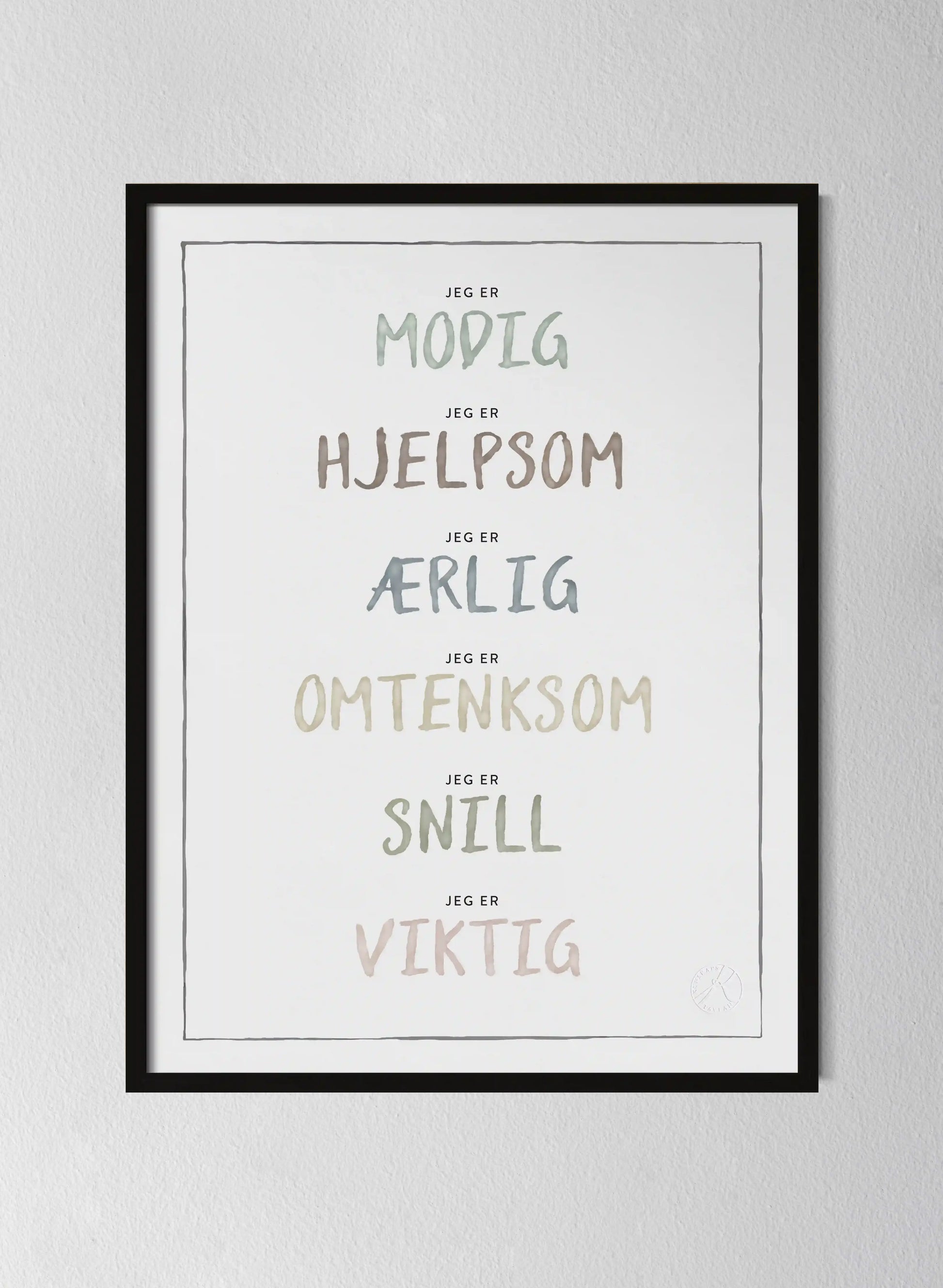 Classic Black Pinewood Frame Dusty Pastel