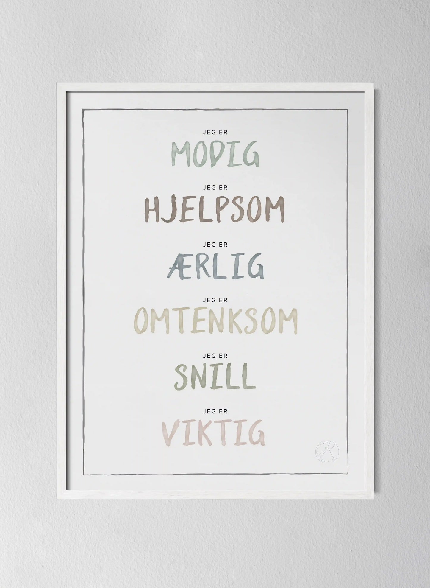 Classic White Pinewood Frame Dusty Pastel