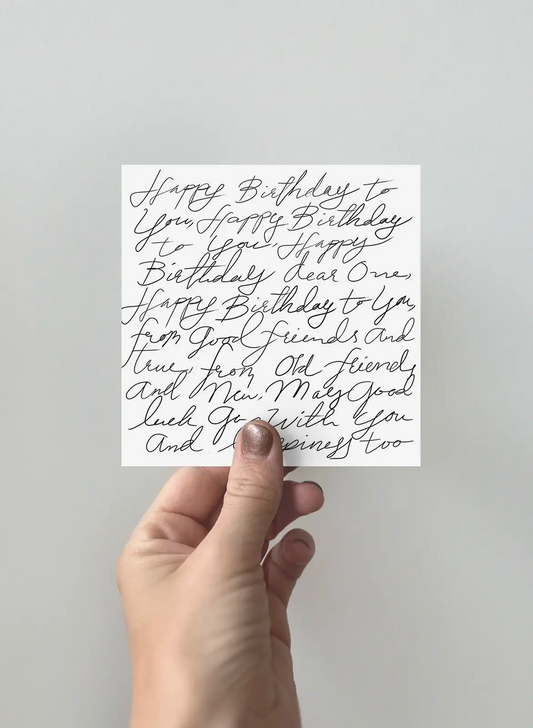 Kort 3-pakning, Happy Birthday sangtekst