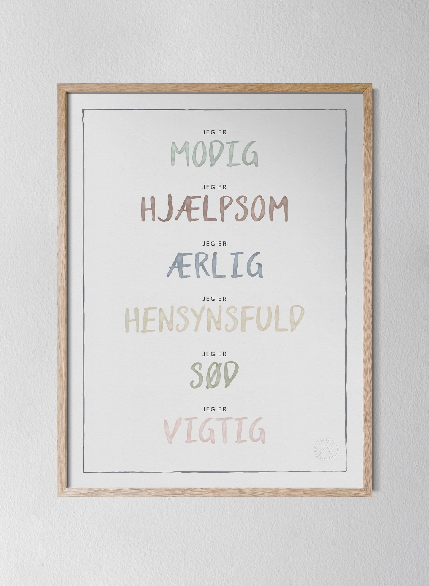 Classic Oak Frame Dusty Pastel