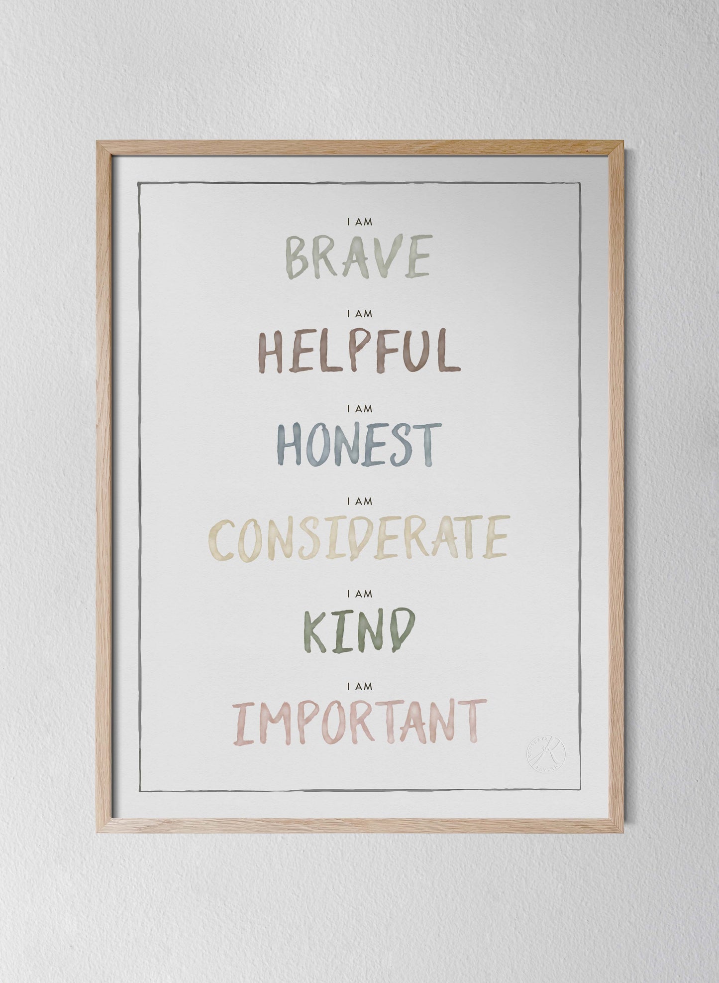 Classic Oak Frame Dusty Pastel