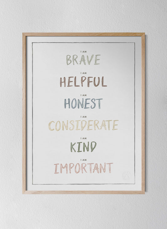 Classic Oak Frame Dusty Pastel