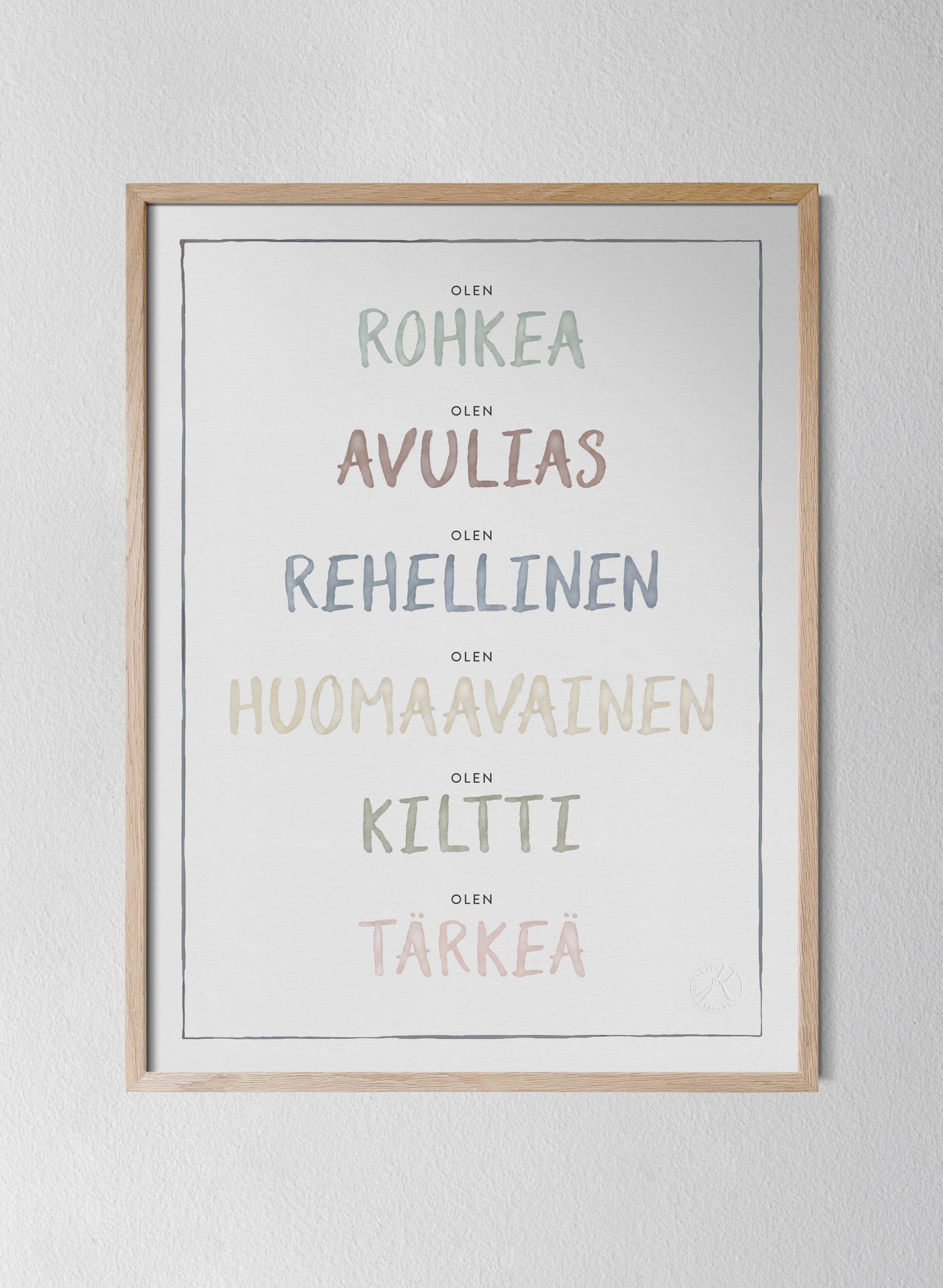 Classic Oak Frame Dusty Pastel