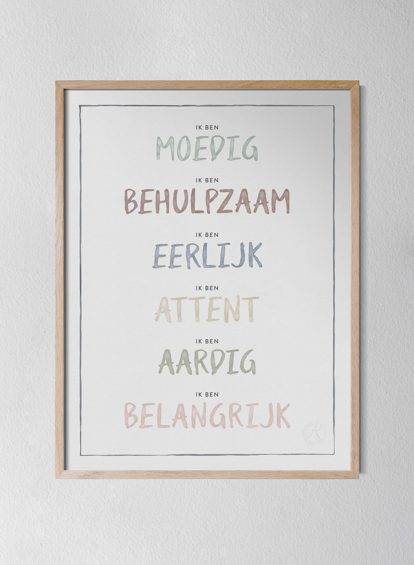 Classic Oak Frame Dusty Pastel