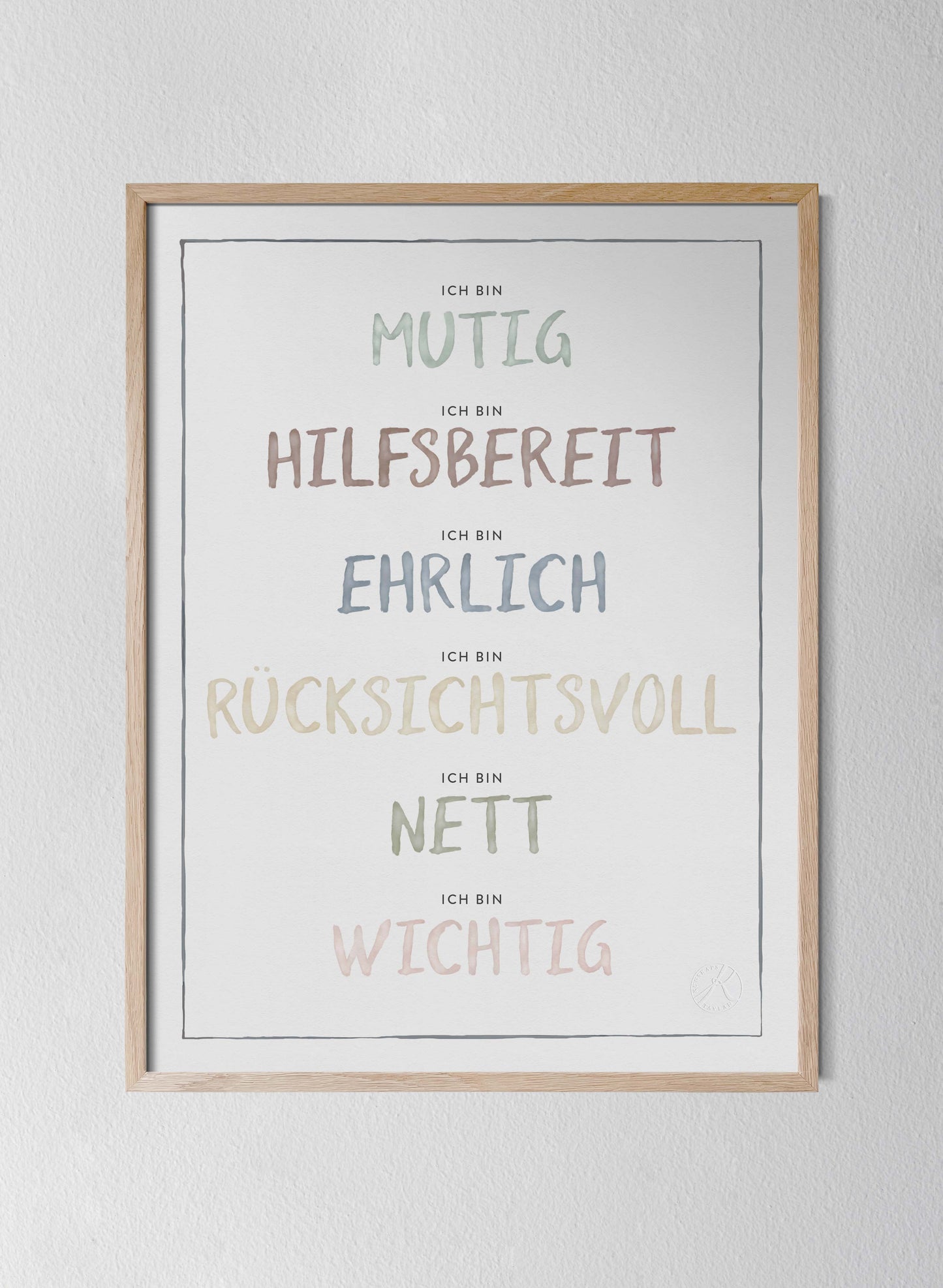 Classic Oak Frame Dusty Pastel