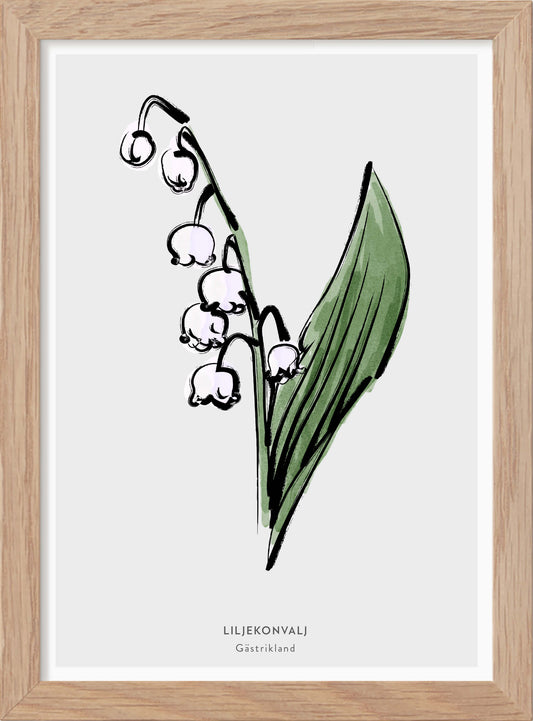 The Province Flower of Gästrikland - "Liljekonvalj" - In Swedish - Mini print