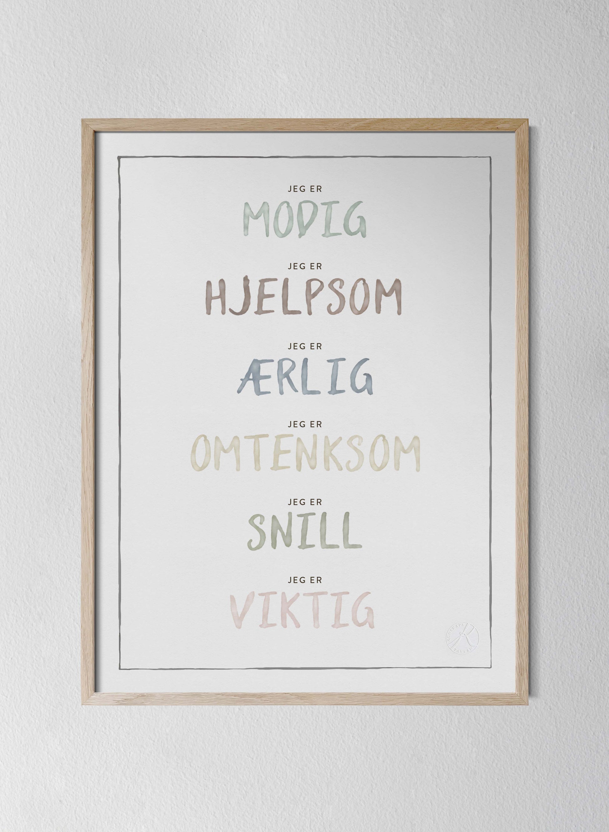 Classic Oak Frame Dusty Pastel