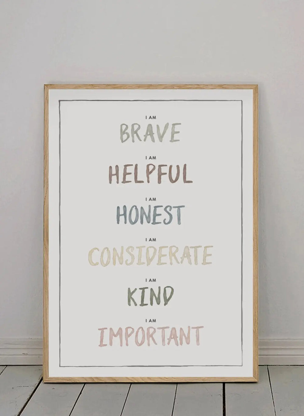 Classic Oak Frame Dusty Pastel