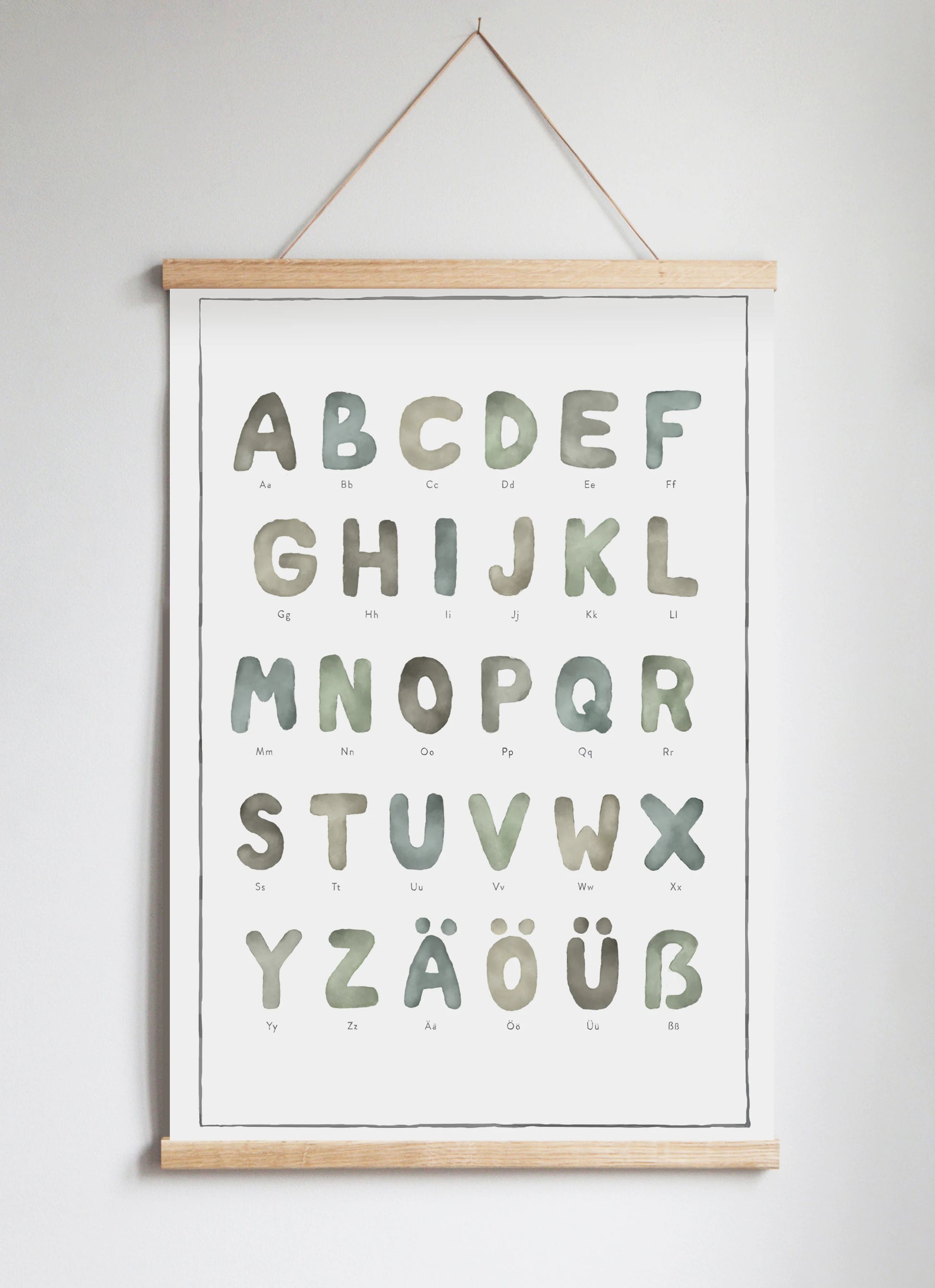 Poster Hanger in Solid Oak Watercolour