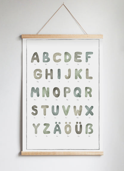 Poster Hanger in Solid Oak Watercolour