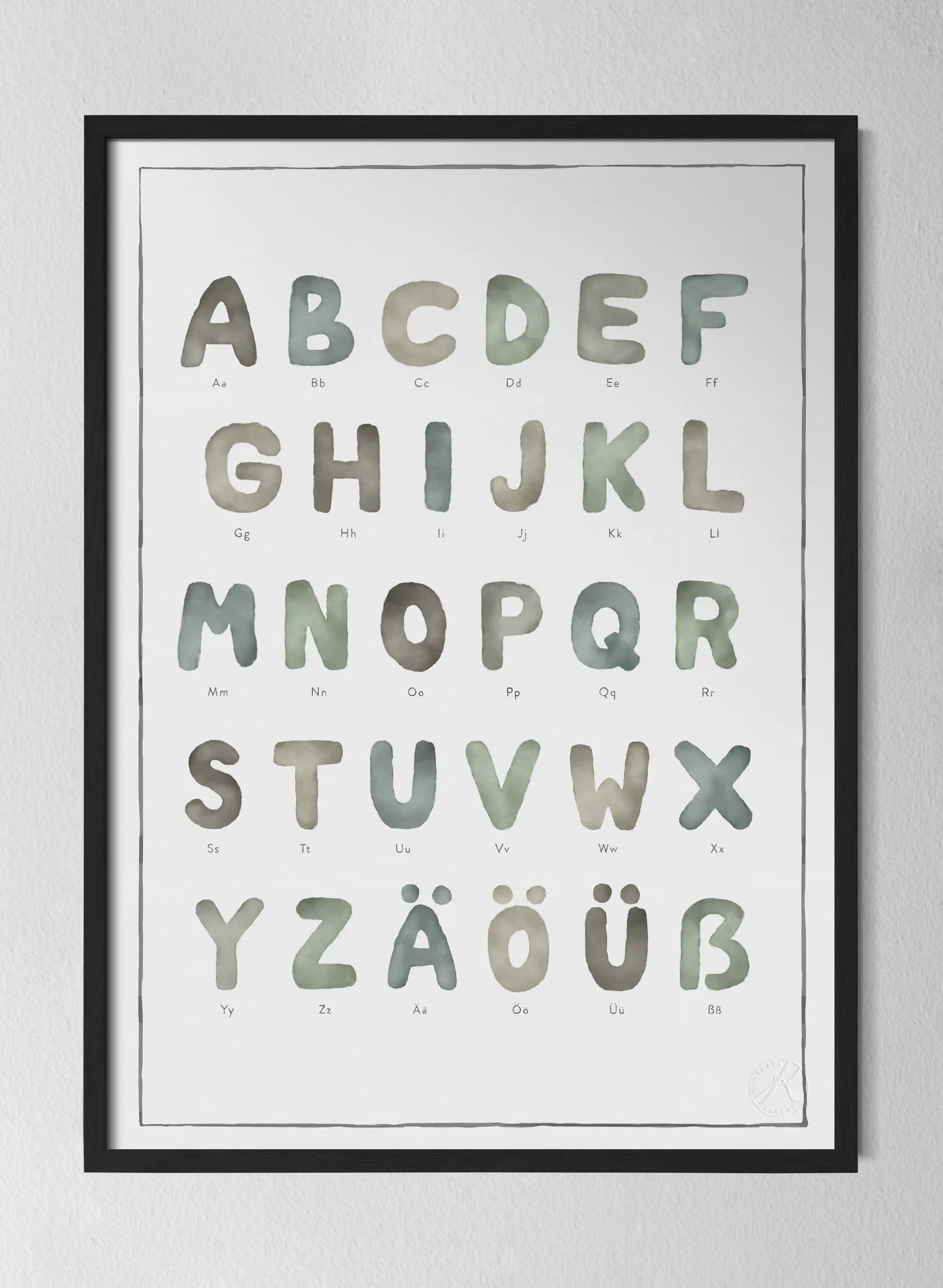 Classic Black Pinewood Frame Watercolour