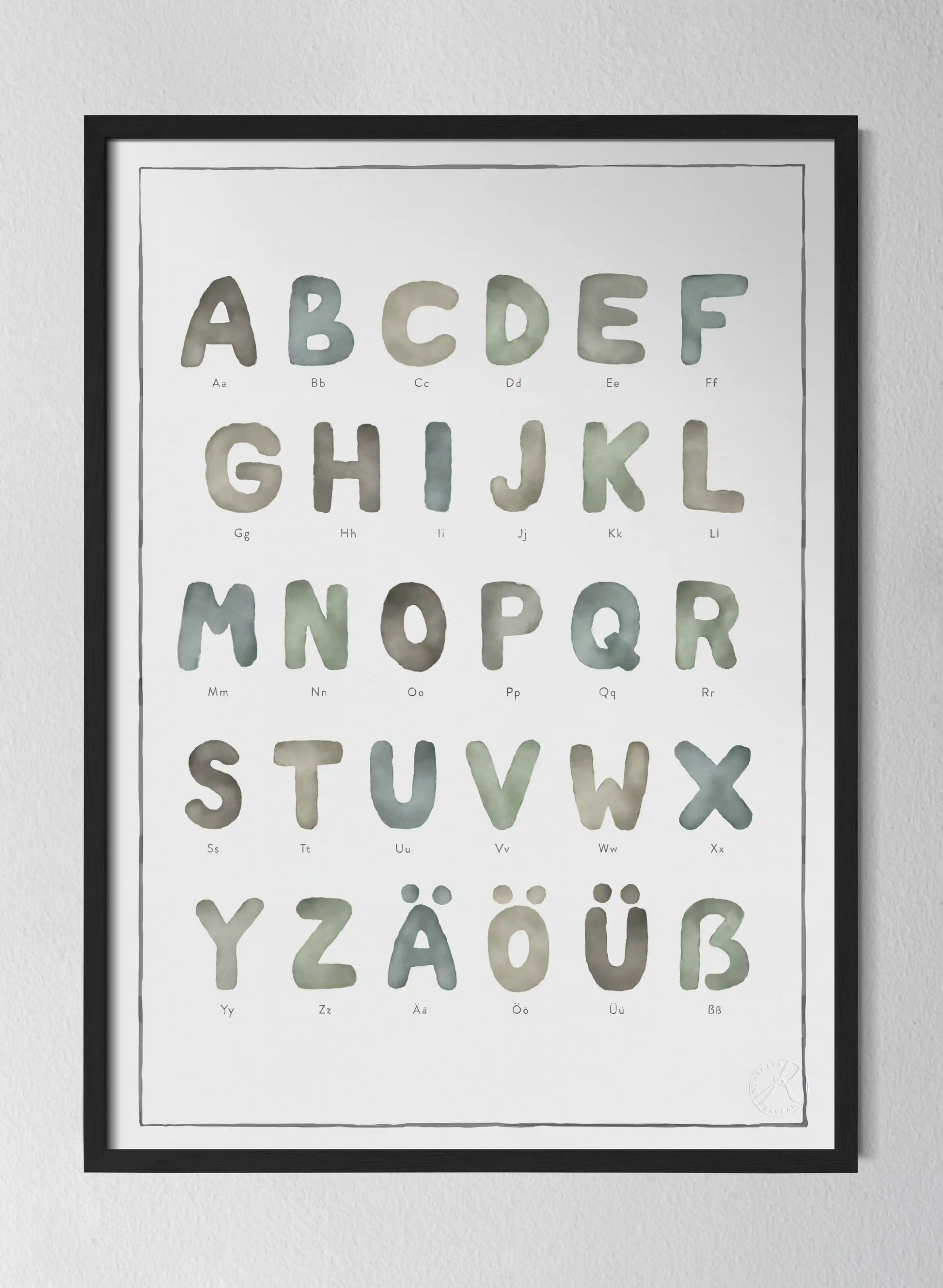 Classic Black Pinewood Frame Watercolour