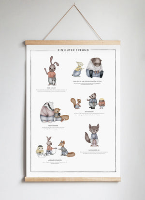 Poster Hanger in Solid Oak