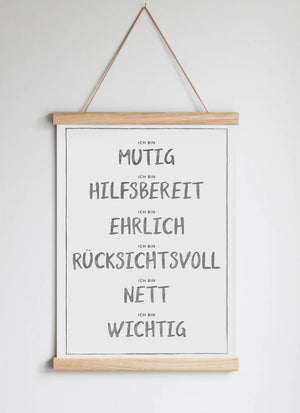 Poster Hanger in Solid Oak Dark Grey