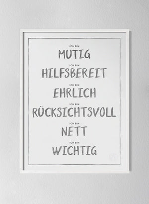 Classic White Pinewood Frame Dark Grey