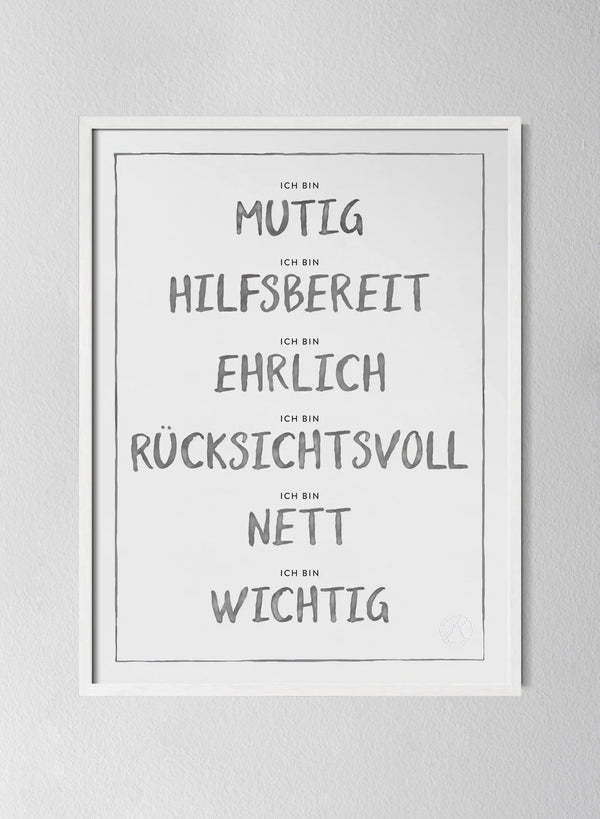 Classic White Pinewood Frame Dark Grey