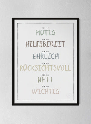 Classic Black Pinewood Frame Dusty Pastel