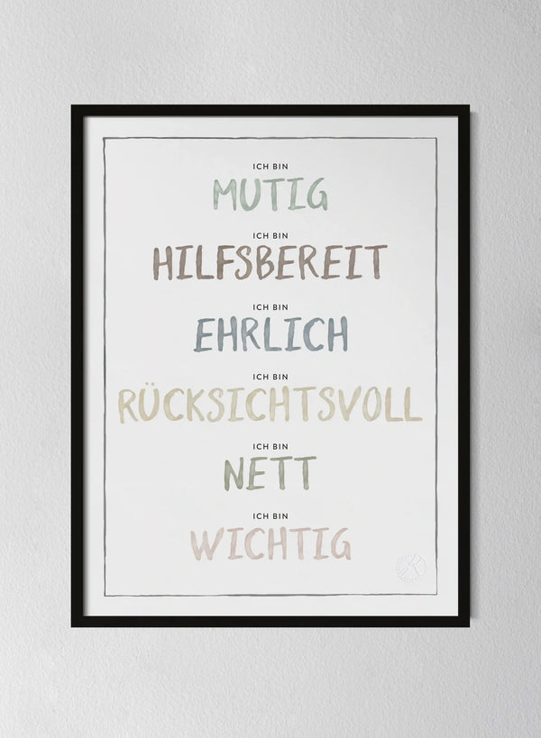 Classic Black Pinewood Frame Dusty Pastel