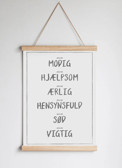 Poster Hanger in Solid Oak Dark Grey
