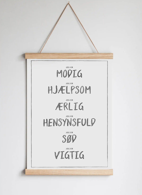 Poster Hanger in Solid Oak Dark Grey
