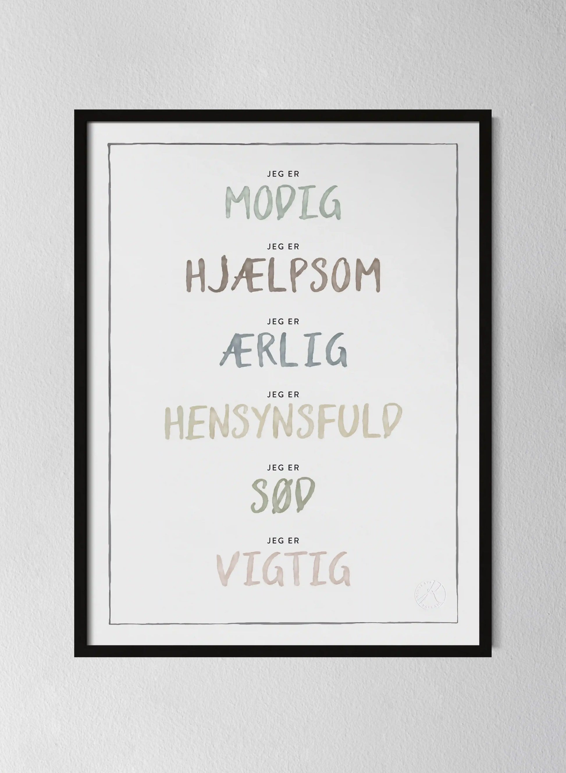 Classic Black Pinewood Frame Dusty Pastel