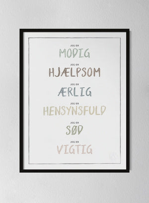 Classic Black Pinewood Frame Dusty Pastel