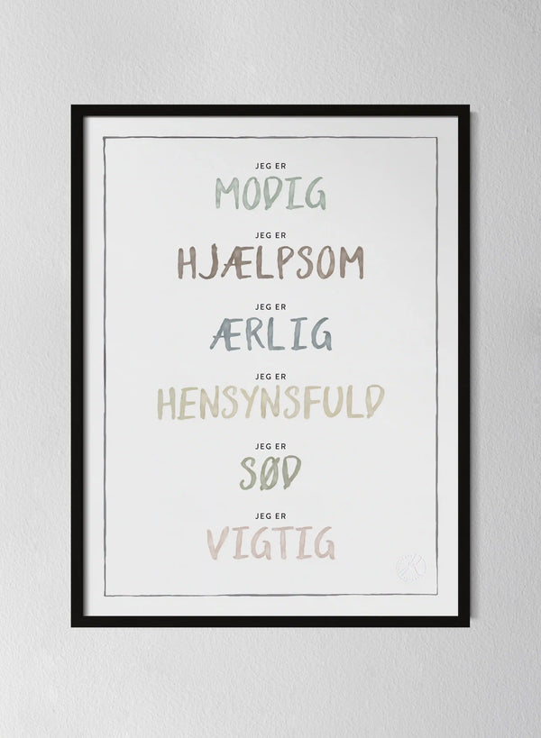 Classic Black Pinewood Frame Dusty Pastel