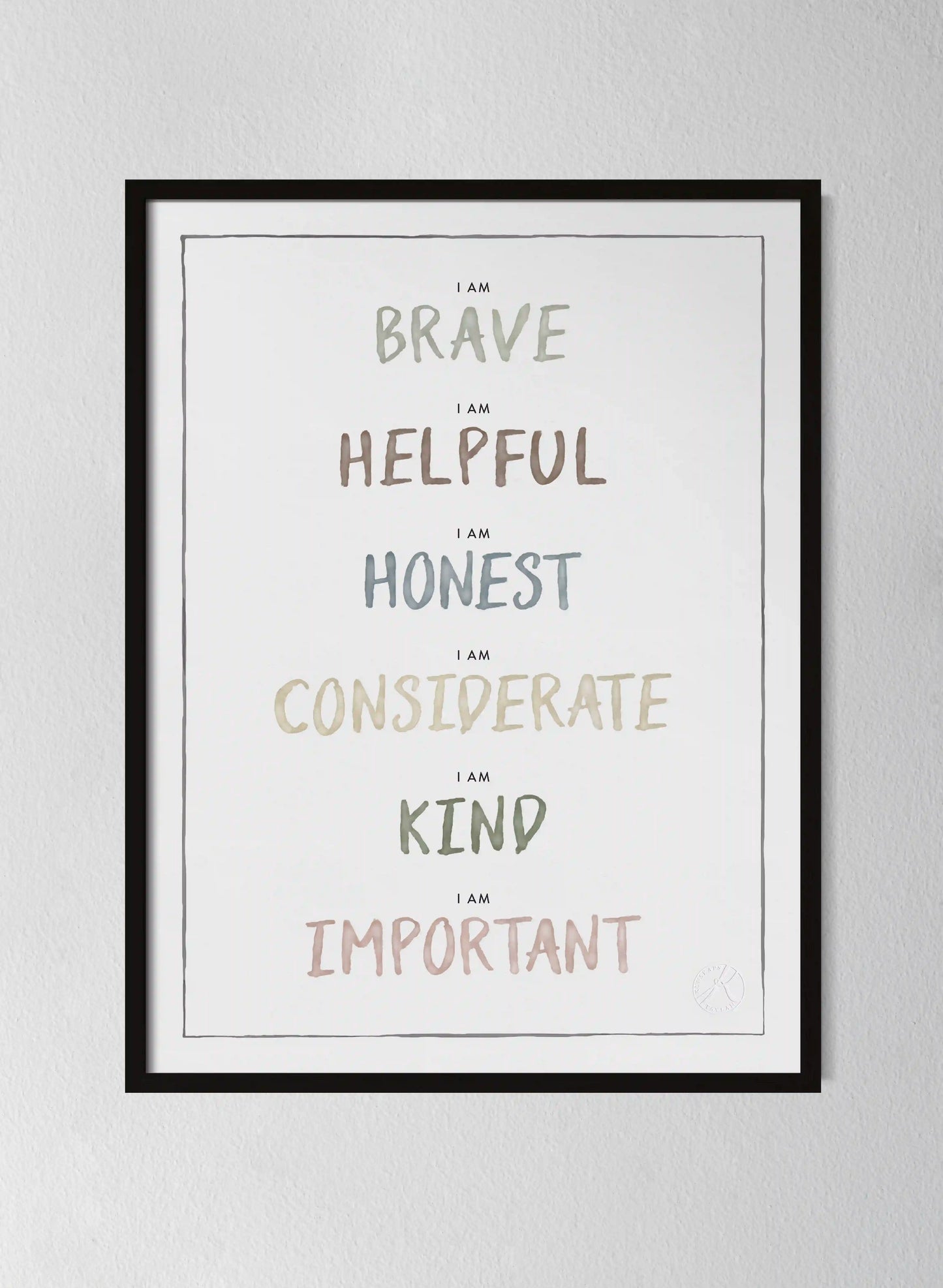 Classic Black Pinewood Frame Dusty Pastel