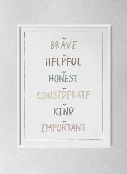 Classic White Pinewood Frame Dusty Pastel