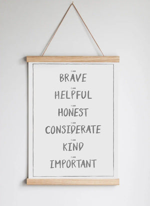 Poster Hanger in Solid Oak Dark Grey