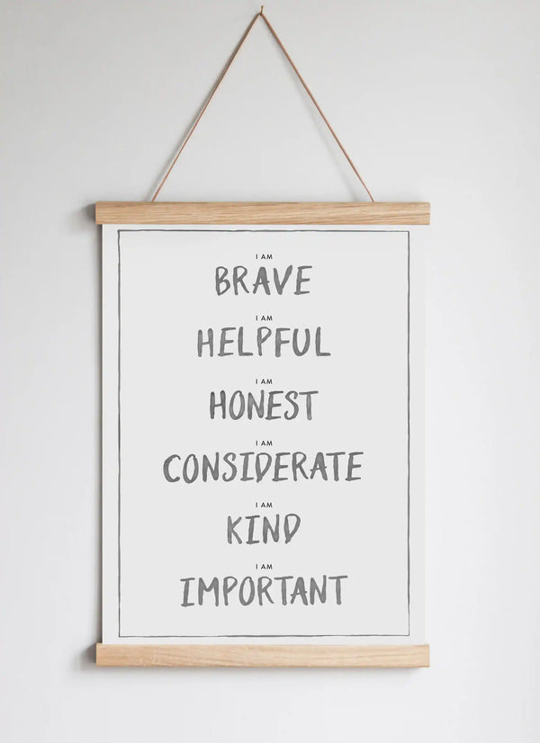 Poster Hanger in Solid Oak Dark Grey