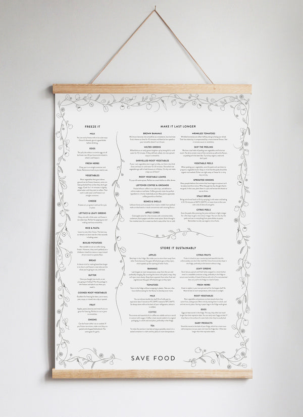 Poster Hanger in Solid Oak Black & White